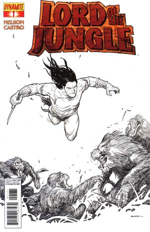 Lord Of The Jungle #1 Incentive Ryan Sook Black & White Cover