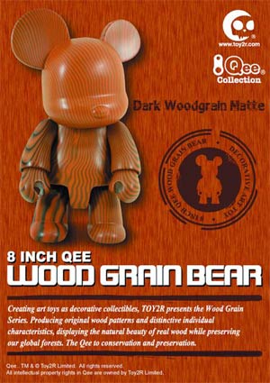 Wood Grain 8-Inch Bear Qee Dark Grain Version