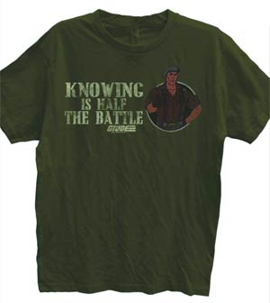 GI Joe Knowing Is Half The Battle With Flint Army Green T-Shirt Large