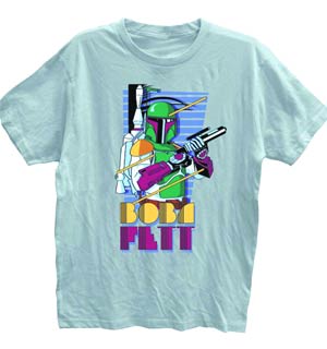Star Wars Boba Fett 80s Silver T-Shirt Large