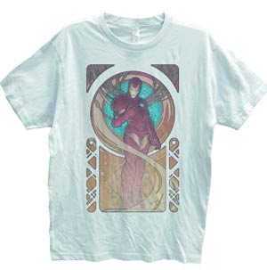 Iron Man Art Nouveau White T-Shirt Large