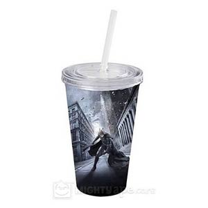 Batman Dark Knight Rises Street 16-Ounce Plastic Cold Cup With Lid And Straw