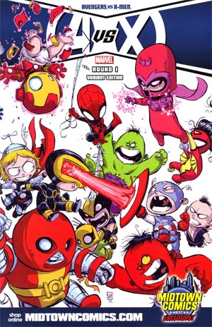 Avengers vs X-Men #1 Cover B Midtown Exclusive Skottie Young Wraparound Variant Cover