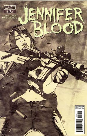 Garth Ennis Jennifer Blood #10 Incentive Tim Bradstreet Black & White Cover