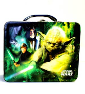 Star Wars Embossed Large Lunch Box - Red / Green Lightsabers