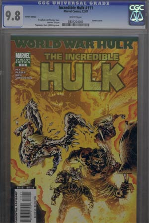 Incredible Hulk Vol 2 #111 Cover C Zombie Variant Cover (World War Hulk Tie-In) CGC 9.8