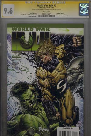 World War Hulk #5 Cover C Regular David Finch Cover Signed By David Finch CGC 9.6