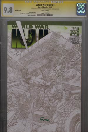 World War Hulk #3 Cover E Graham Crackers 2007 Baltimore Con Exclusive Cover Signed By David Finch CGC 9.8