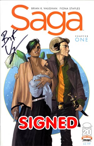 Saga #1 Cover C 1st Ptg Signed By Brian K Vaughan