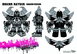Mecha Azteca Vinyl Figure Shadow & Red Edition