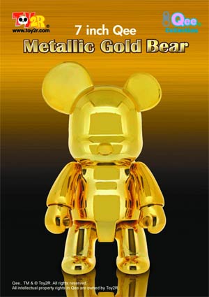 Metallic 7-Inch Bear Qee Vinyl Figure Gold Edition