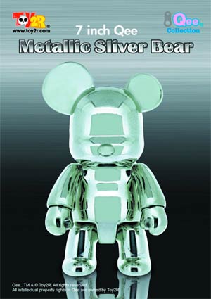Metallic 7-Inch Bear Qee Vinyl Figure Silver Edition