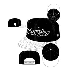 Punisher Hero Script Snapback Cap