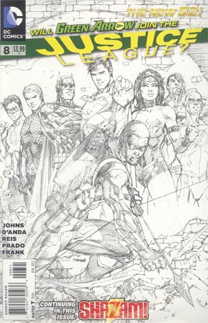 Justice League Vol 2 #8 Incentive Jim Lee Sketch Cover