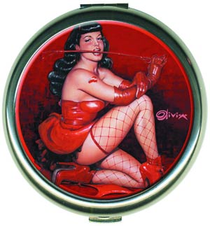 Bettie Page Red Devil Round Compact