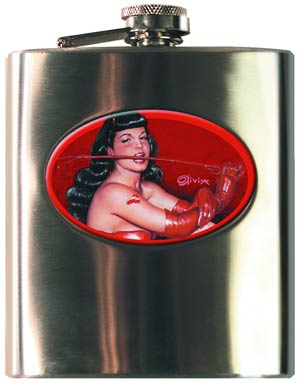 Bettie Page Red Devil Flask