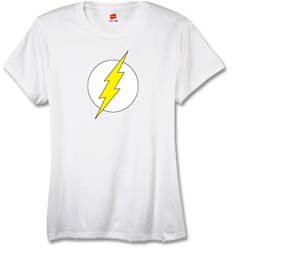 Flash Symbol White Womens T-Shirt Large