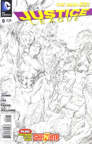 Justice League Vol 2 #9 Incentive Jim Lee Sketch Cover