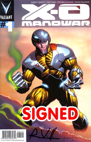 X-O Manowar Vol 3 #1 Cover G Variant Cary Nord Pullbox Cover Signed By Rob Venditti