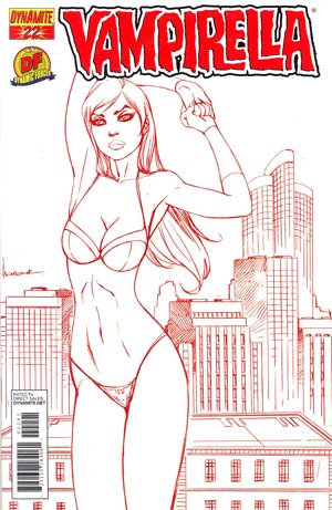 Vampirella Vol 4 #22 DF Exclusive Ale Garza Blood Red Risque Cover