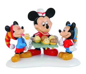 Disney Mickeys Merry Christmas Village Figurine - Serving Ice Cream