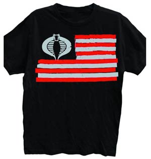 GI Joe Cobra Flag Previews Exclusive Black T-Shirt Large