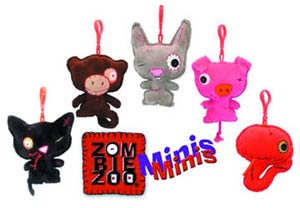 Zombie Zoo Mini Plush Clip-On 10-Piece Assortment Case