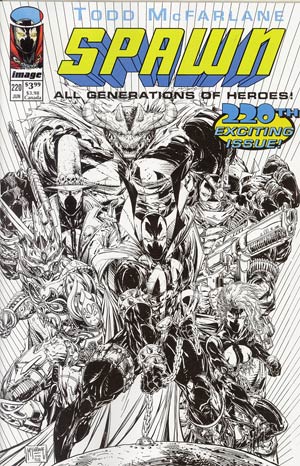 Spawn #220 Cover E Incentive Todd McFarlane Youngblood #1 Homage Sketch Cover