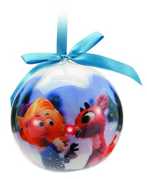Holiday Classics Decoupage Ball LED Ornament - Rudolph