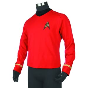 Star Trek The Original Series Red Shirt Replica Tunic Large