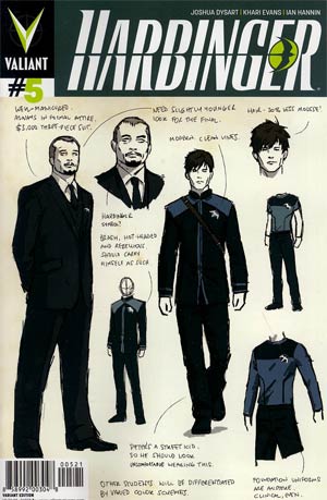 Harbinger Vol 2 #5 Variant David Aja Character Design Cover