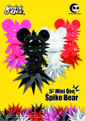 Spike Bear DIY Mini Qee 5-Inch Vinyl Figure Hot Pink Version