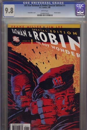 All Star Batman And Robin The Boy Wonder #1 Cover G Special Edition CGC 9.8           