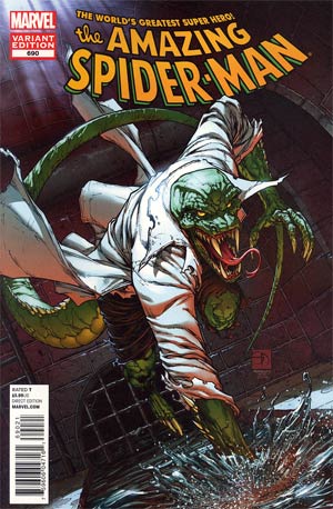 Amazing Spider-Man Vol 2 #690 Cover B Incentive Shane Davis Lizard Variant Cover 