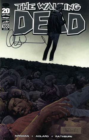 Walking Dead #100 Cover W DF Chromium Cover Signed By Charlie Adlard