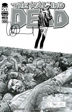 Walking Dead #100 DF Incentive Charlie Adlard Sketch Cover Signed By Charlie Adlard