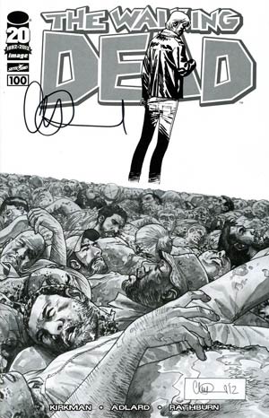Walking Dead #100 Cover X DF Incentive Charlie Adlard Sketch Cover Signed By Charlie Adlard