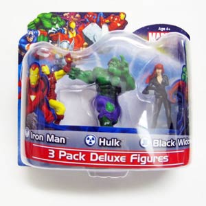 Marvel Heroes 3-Pack 4-Inch Figures Black Widow Hulk Iron Man