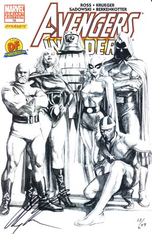 Avengers Invaders #10 DF Exclusive Alex Ross Sketch Variant Cover Signed By Alex Ross