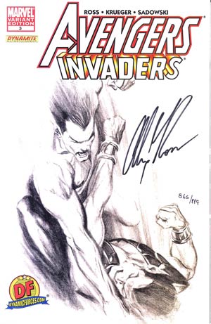 Avengers Invaders #3 DF Exclusive Alex Ross Sketch Variant Cover Signed By Alex Ross