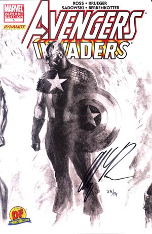 Avengers Invaders #5 DF Exclusive Alex Ross Sketch Variant Cover Signed By Alex Ross