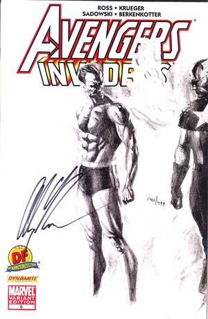 Avengers Invaders #6 DF Exclusive Alex Ross Sketch Variant Cover Signed By Alex Ross