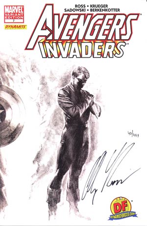 Avengers Invaders #7 DF Exclusive Alex Ross Sketch Variant Cover Signed By Alex Ross