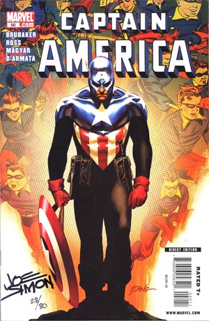 Captain America Vol 5 #50 Cover C DF Signed By Joe Simon