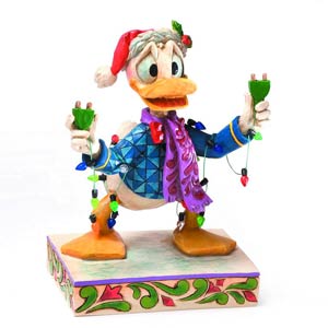 Disney Traditions Donald With Christmas Lights Figurine