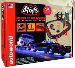 Auto World Batman Pursuit Of The Penguin Slot Car Set