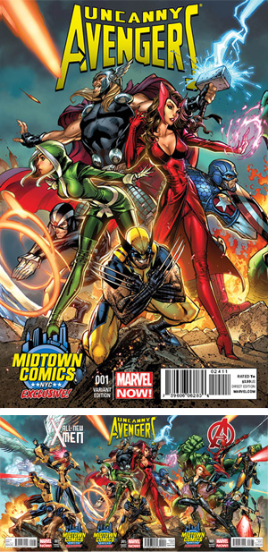 Uncanny Avengers #1 Cover B Midtown Exclusive J Scott Campbell Connecting Variant Cover (Part 1 of 3)