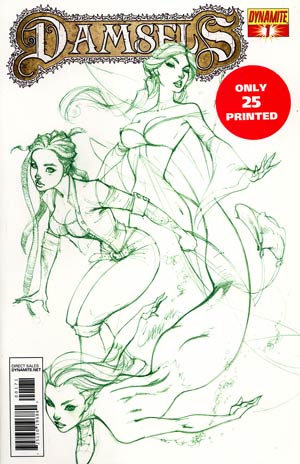 Damsels #1 DF Exclusive J Scott Campbell Earth Green Ultra-Limited Cover (Only 25 printed!)