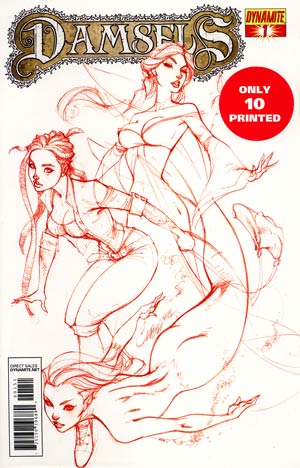 Damsels #1 DF Exclusive J Scott Campbell Rose Red Ultra-Limited Cover (Only 10 printed!)