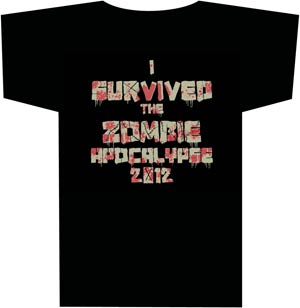 I Survived The 2012 Zombie Apocalypse T-Shirt Large